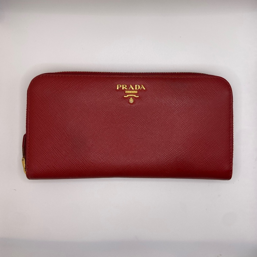 Prada Scarlet Leather Wallet - Picture 1 of 14